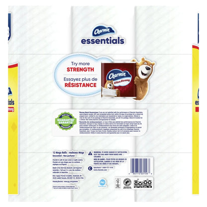 Essentials Strong Toilet Paper 6 Mega Rolls, 429 Sheets per Roll